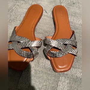 Veronica Beard silver snack sandals